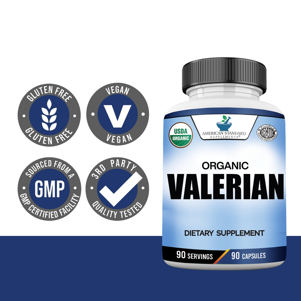 American Standard Supplements etiqueta con sello orgánico y Claims de calidad