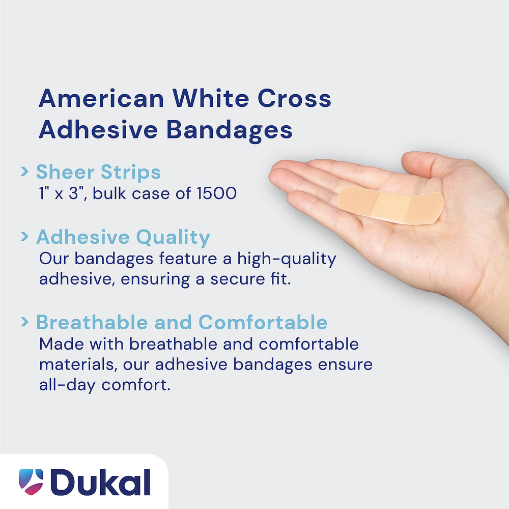 American White Cross tira transparente aplicada muestra apariencia natural en piel