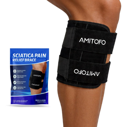 AMITOFO faja ciática frontal mostrando ajuste y diseño cómodo