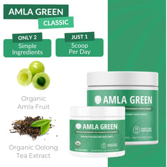 cucharada de Amla Green con escala de servicio clara