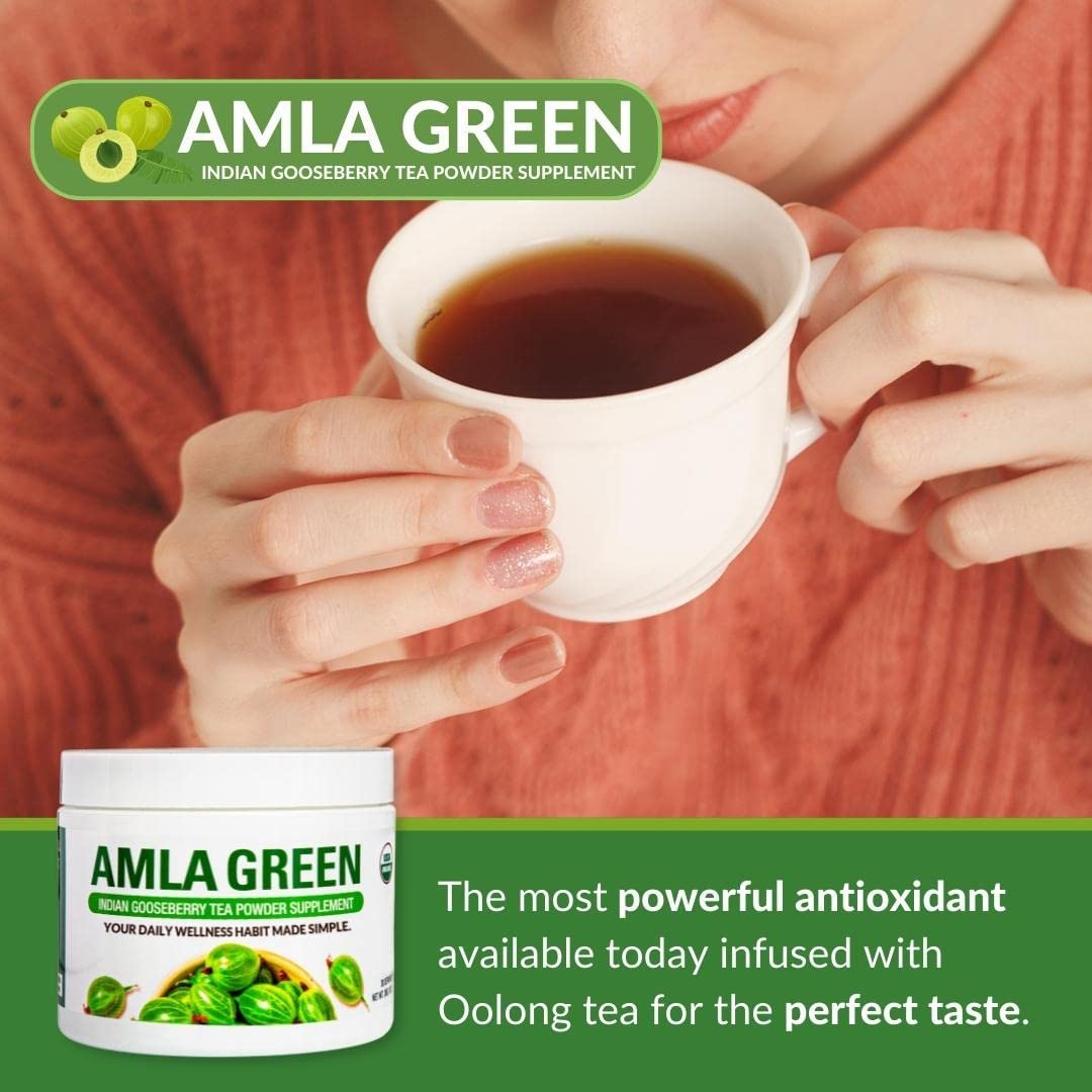 detalle de la etiqueta Amla Green con información estandarizada