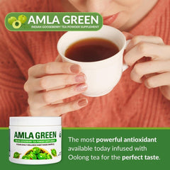 detalle de la etiqueta Amla Green con información estandarizada