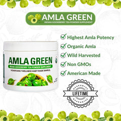 hojas de oolong y bayas de amla juntas, ingredientes Amla Green