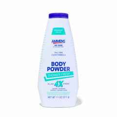 Envase AMMENS Powder Shower Fresh frente mostrando diseño y tamaño, aporta frescor