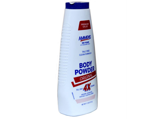 AMMENS polvo textura fina en primer plano mostrando absorción rápida