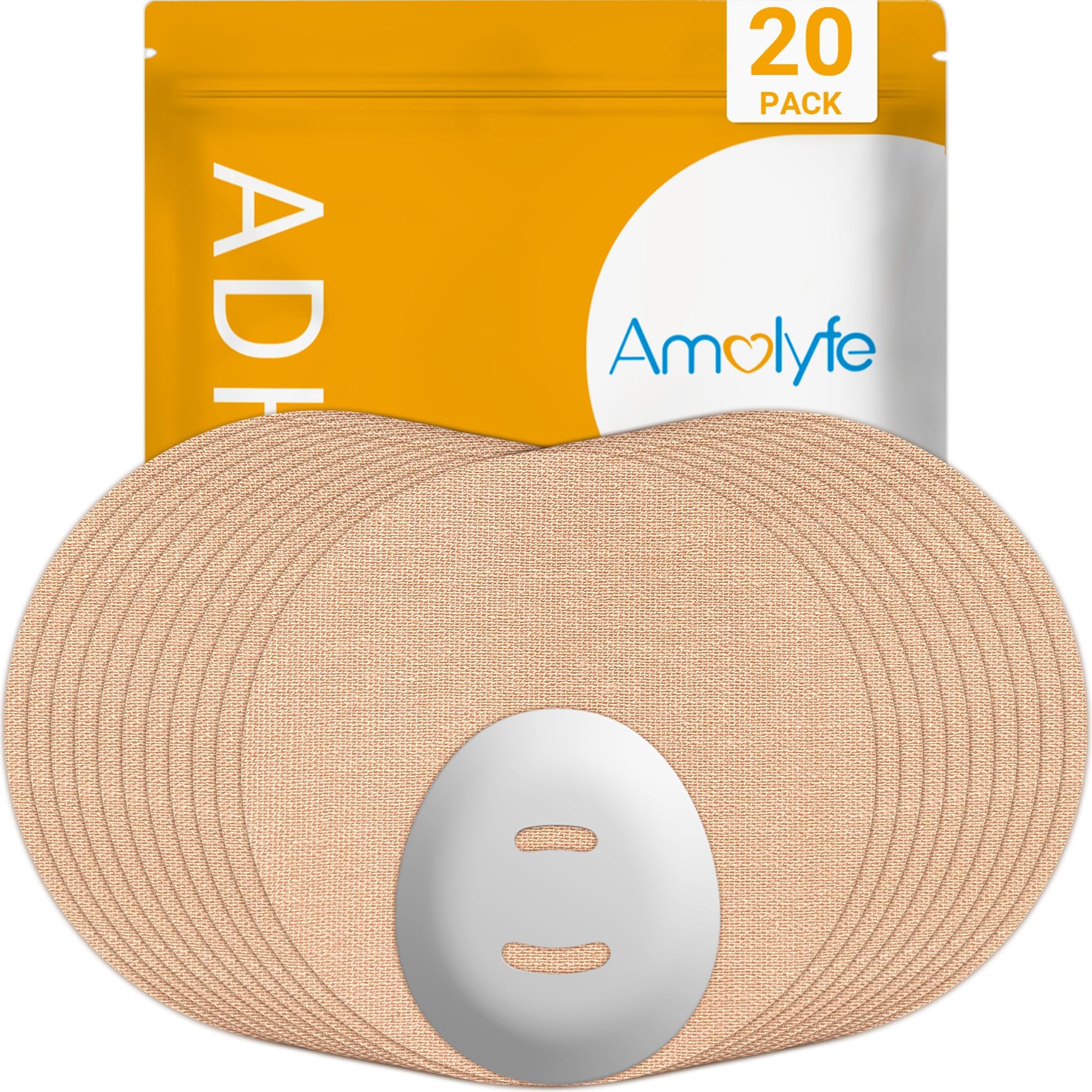 Amolyfe empaque frontal color tan mostrando pack de 20 para protección segura