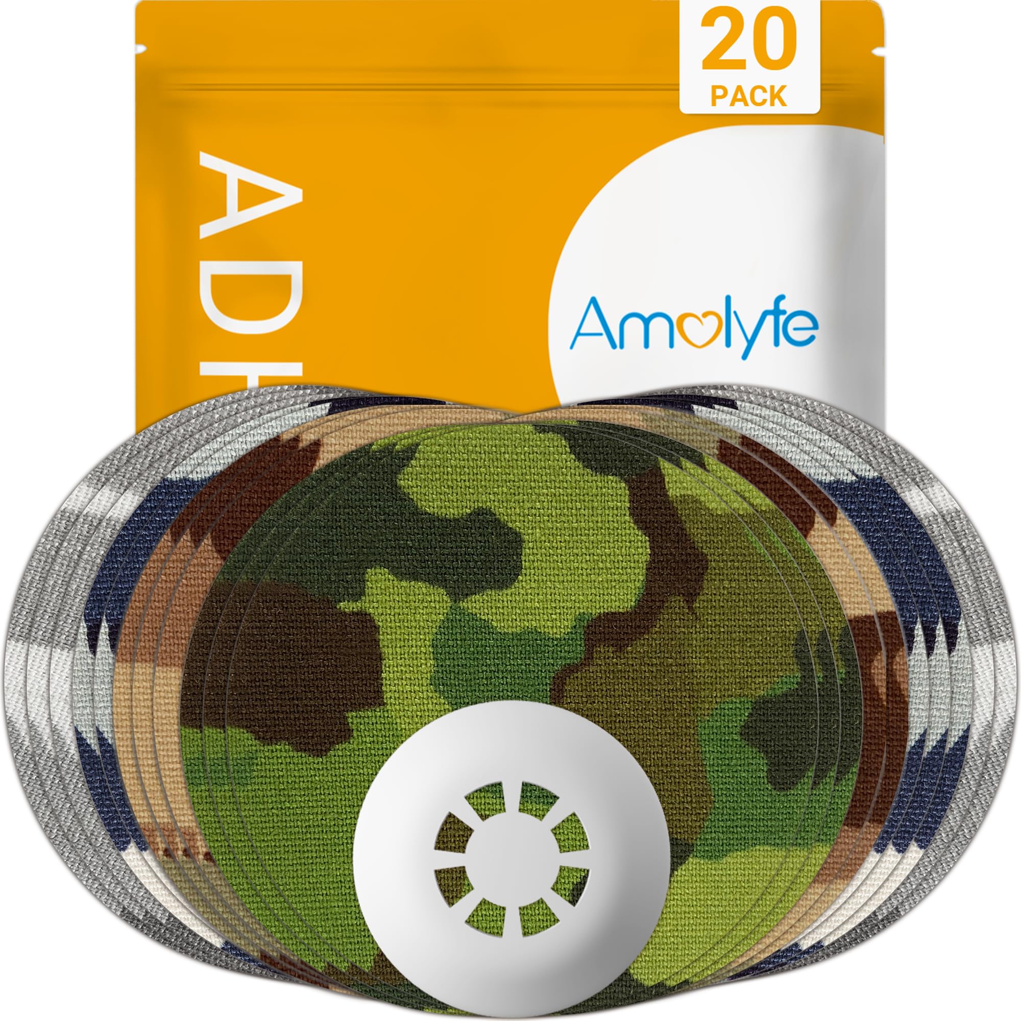 Amolyfe frontal del paquete camuflaje, muestra protección clara