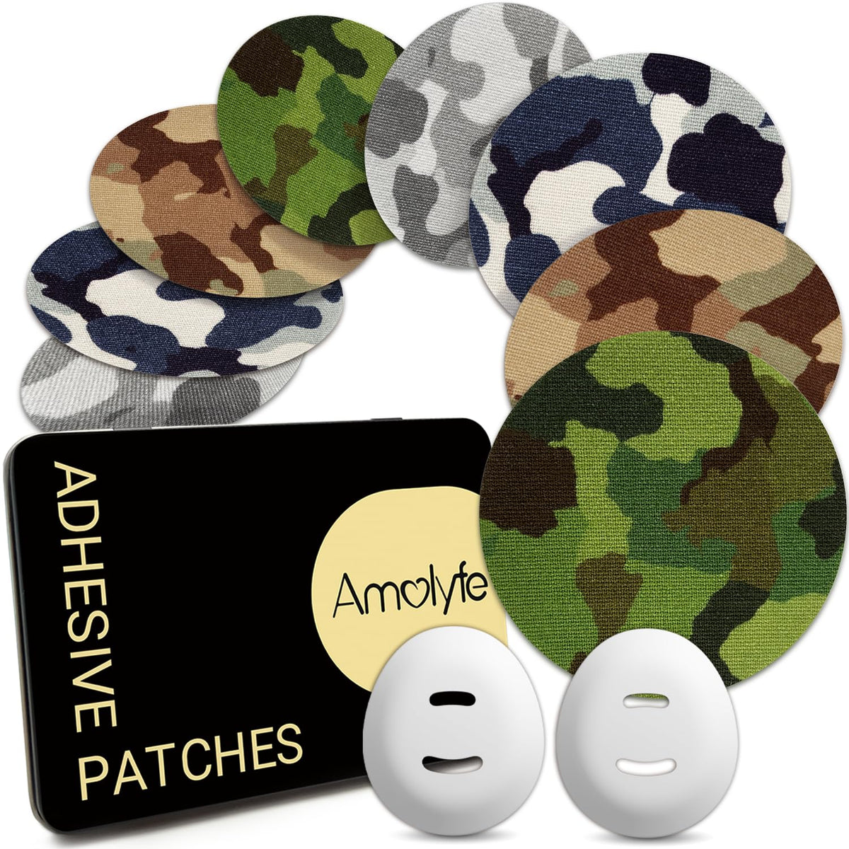 Amolyfe parche frontal camuflaje mostrando cobertura total y seguridad