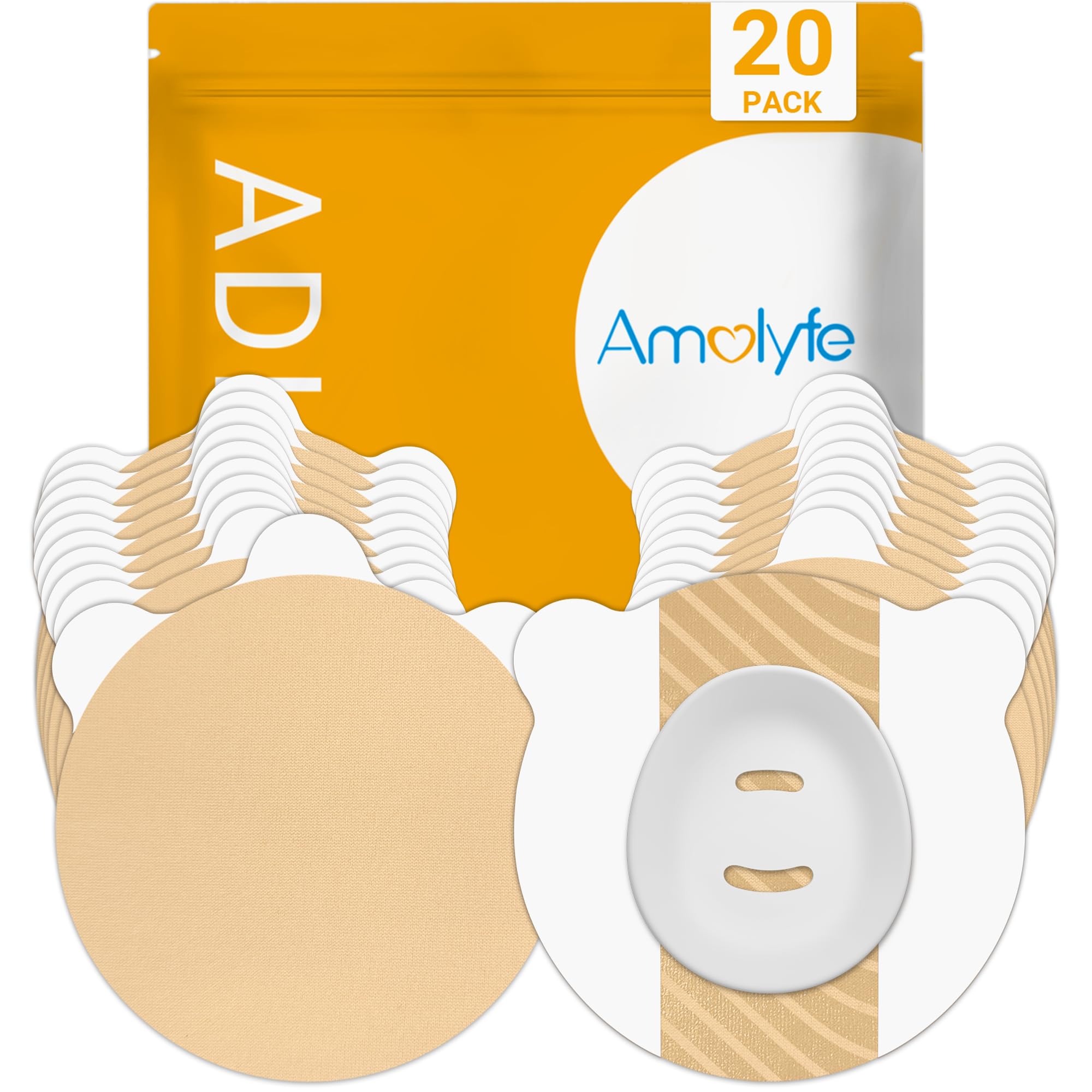 Amolyfe parche frontal empaquetado mostrando protección discreta del sensor