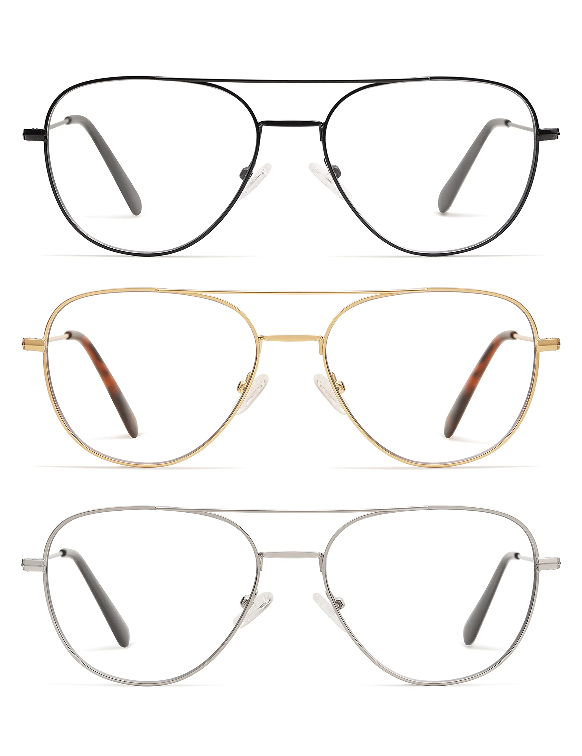 AMOMOMA gafas aviador frontal paquete mostrando estilo y protección