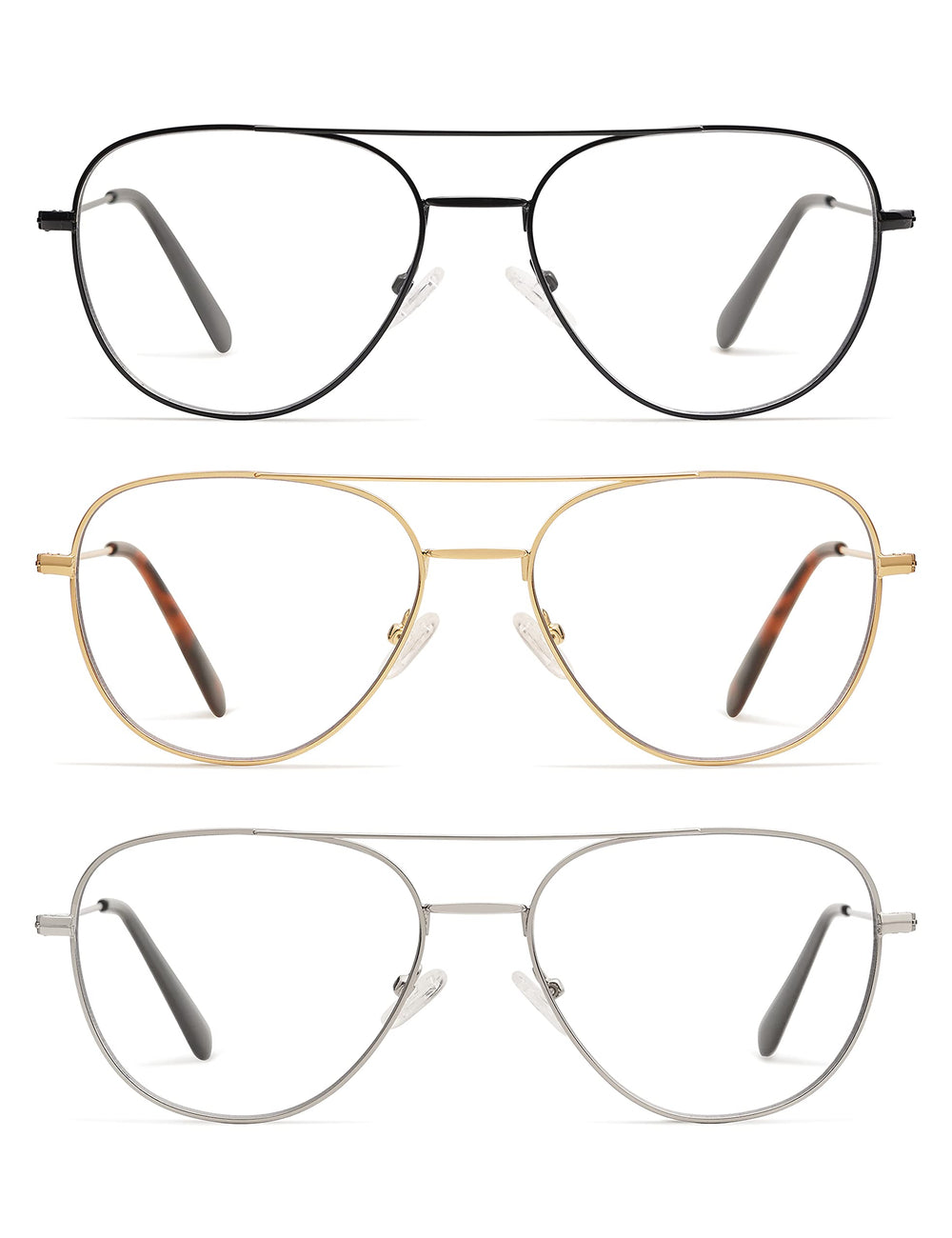 AMOMOMA gafas aviador frontal paquete mostrando estilo y protección