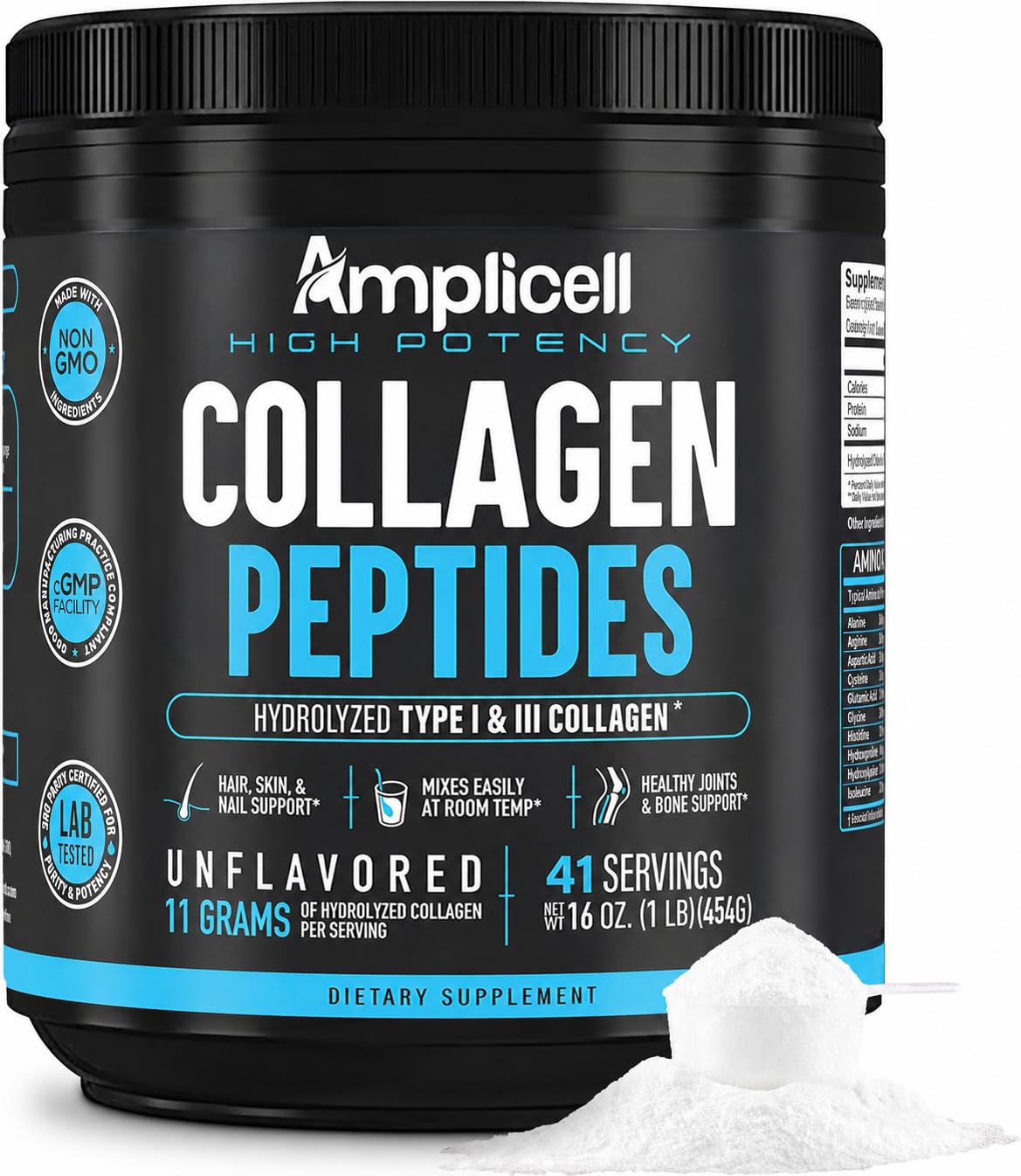 Amplicell envase frontal mostrando etiqueta y beneficio belleza