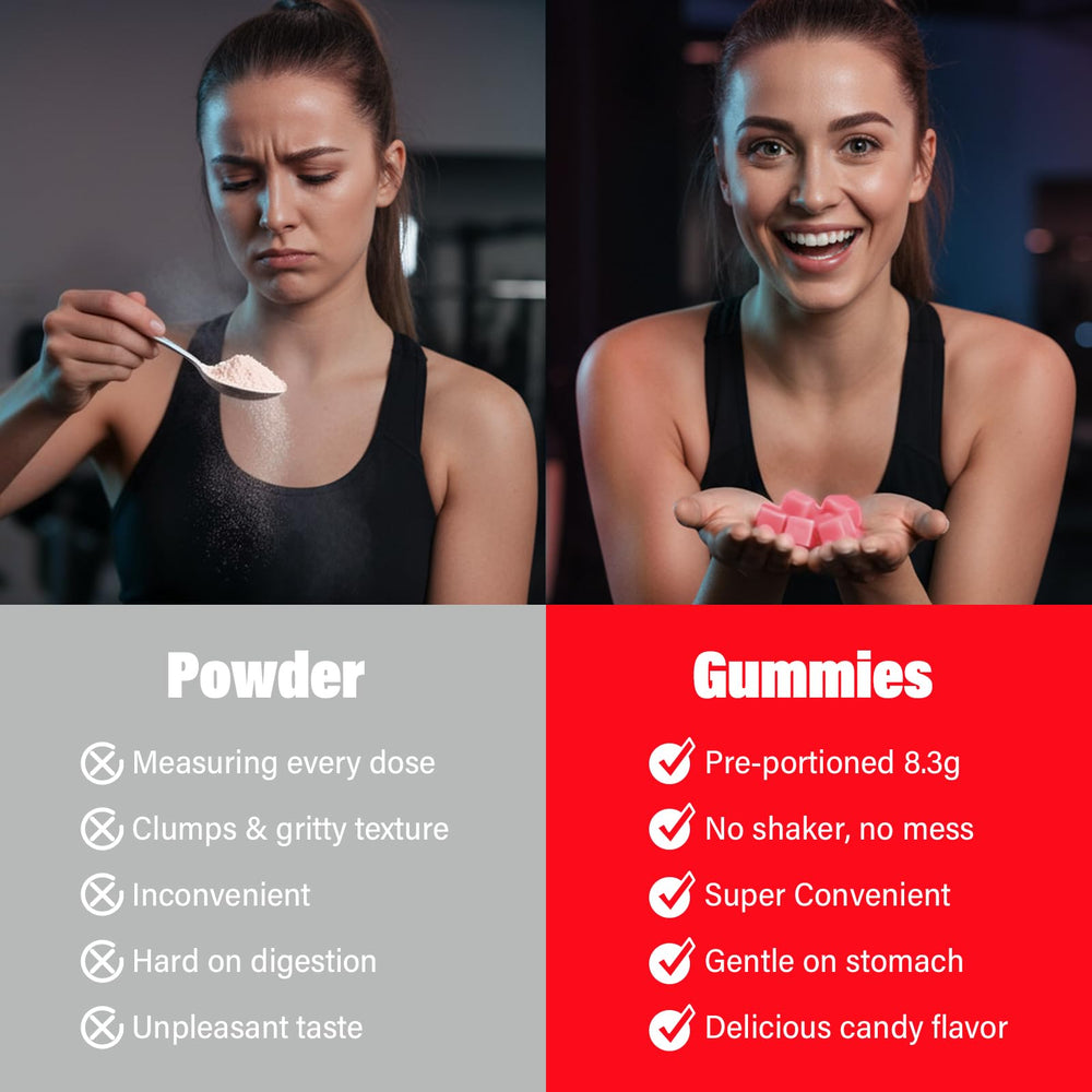 AMZXO comparación de tamaño de las gomitas para dosificación fácil