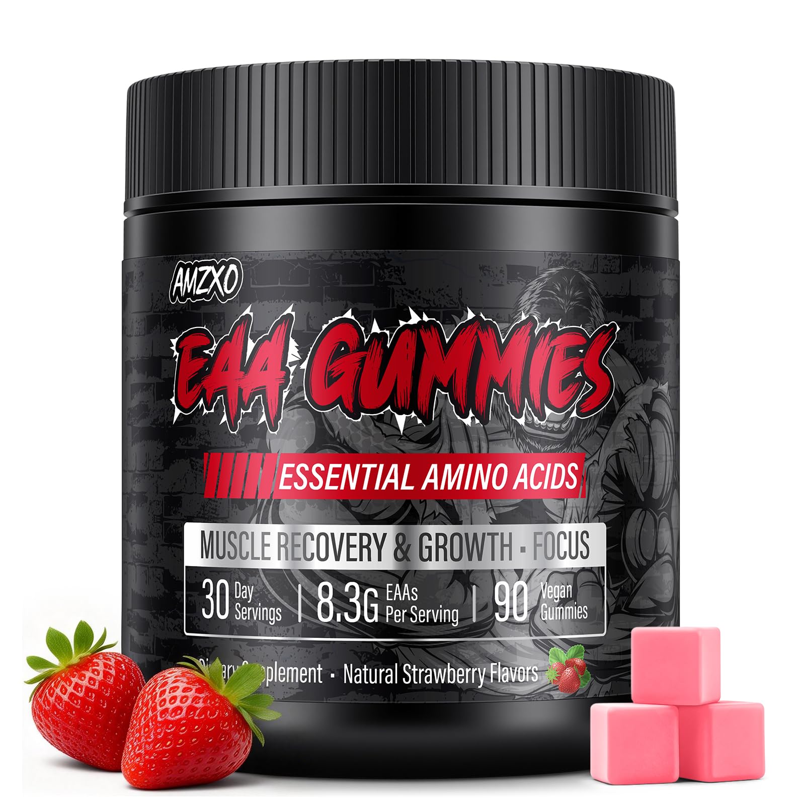 AMZXO empaque frontal de gomitas fresa, práctico para llevar