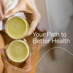 Amy Myers MD bote abierto con polvo visible para apreciar consistencia y conveniencia