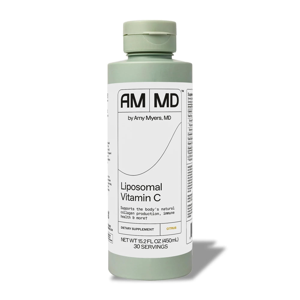 Amy Myers MD Liposomal Curcumin bottle close-up highlighting immune and digestive support