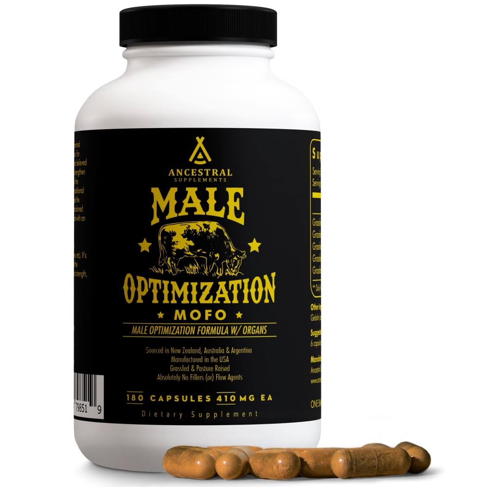 Ancestral Supplements envase frontal mostrando 180 cápsulas y beneficios naturales