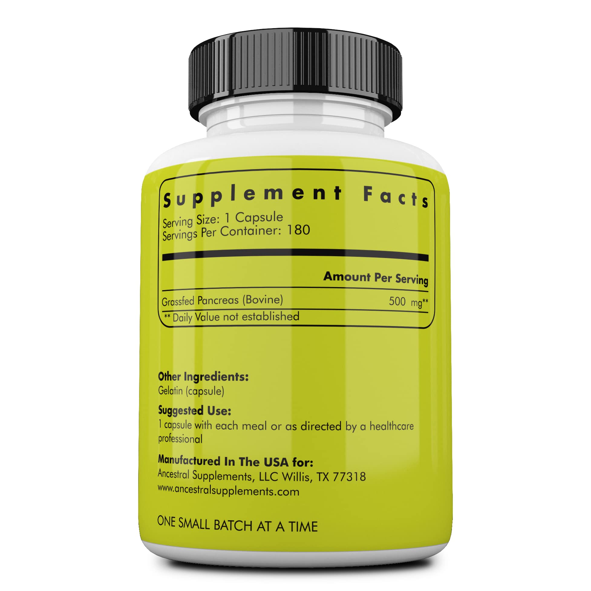 Ancestral Supplements polvo de páncreas en detalle con textura nutritiva
