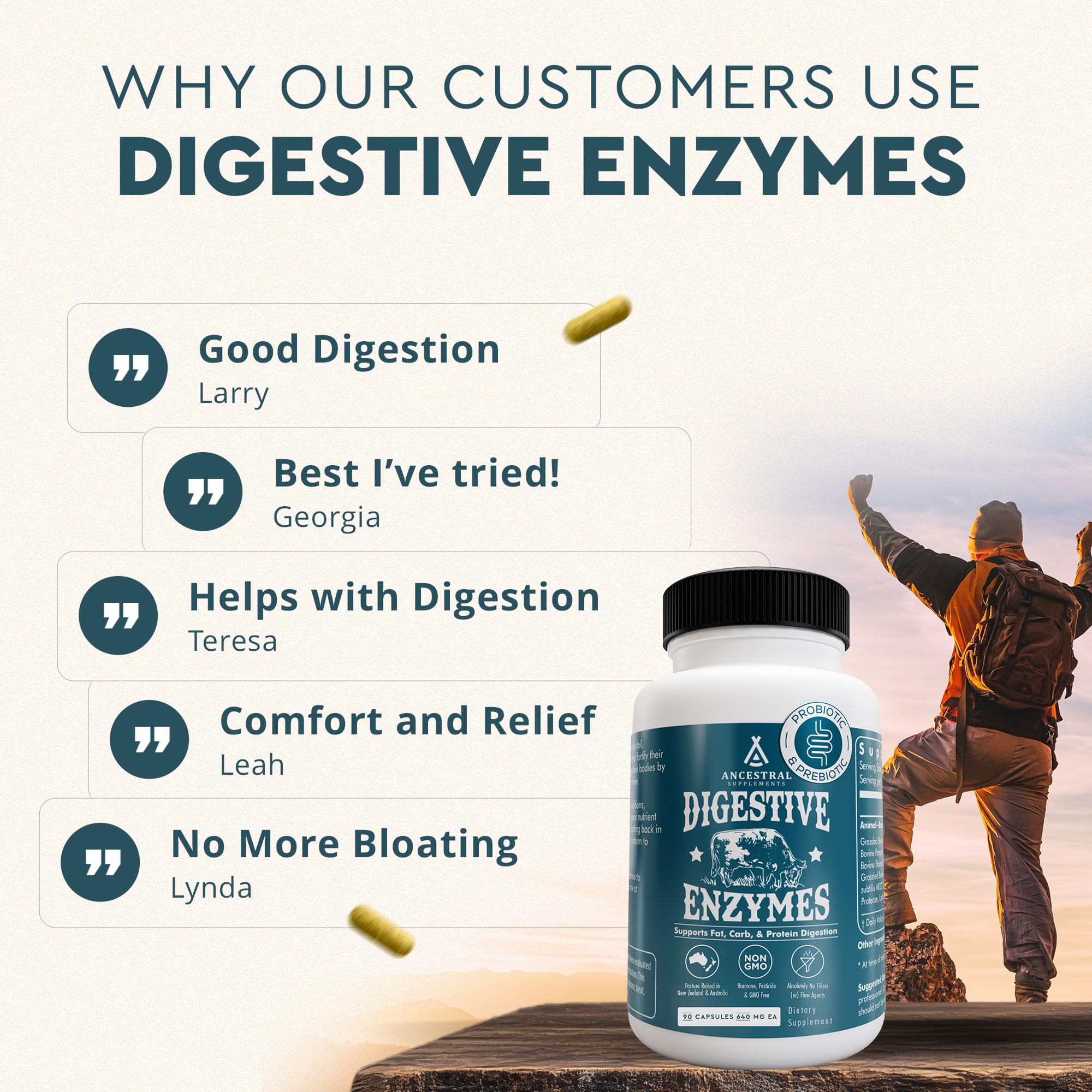 Ancestral Supplements animales pastando que muestran fuente grass-fed responsable