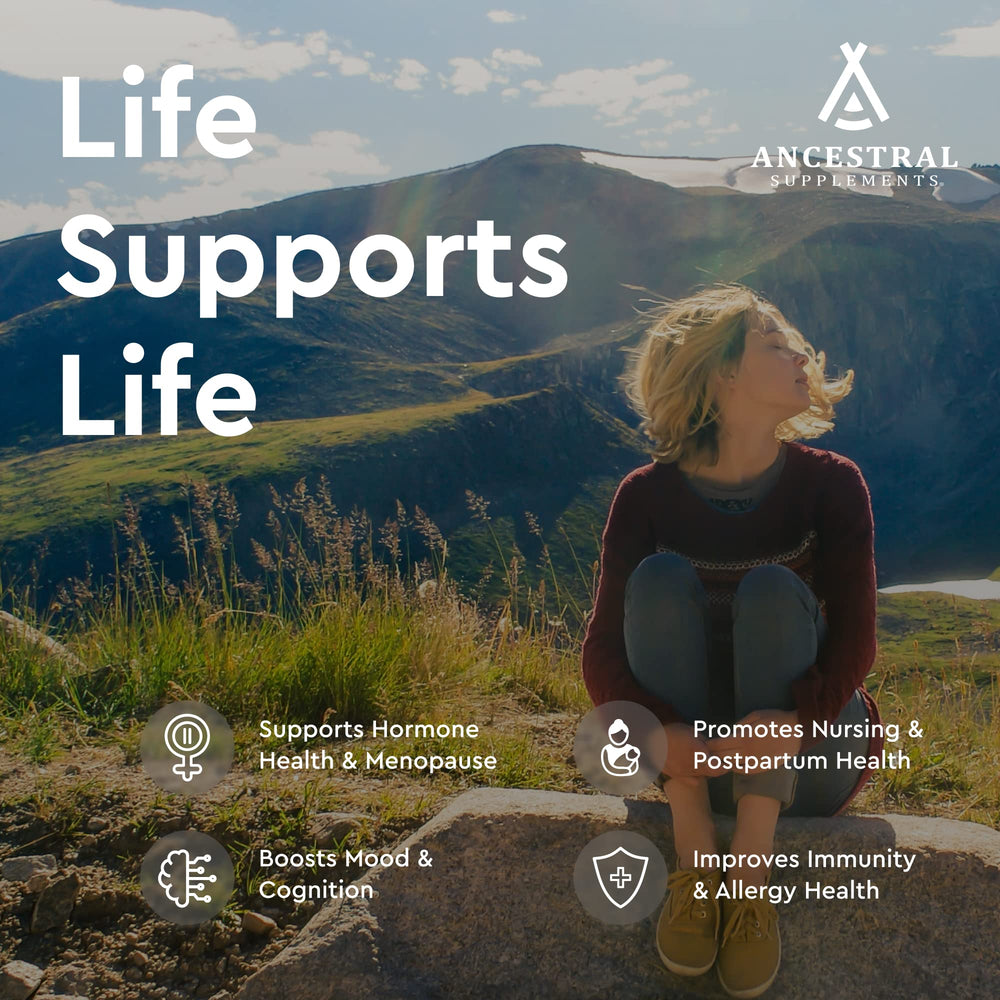 Ancestral Supplements frasco abierto y cápsulas para facilitar dosis diaria