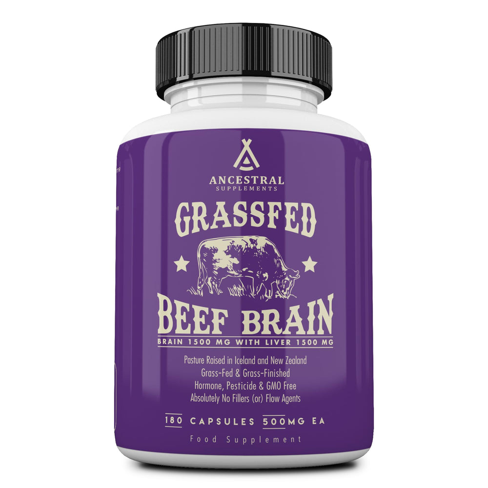 Ancestral Supplements envase frontal mostrando beneficios y aspecto profesional