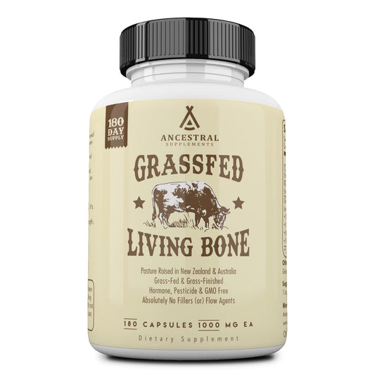 Ancestral Supplements envase frontal mostrando la etiqueta y beneficios