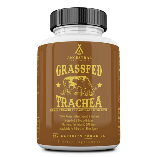 Ancestral Supplements bote frontal mostrando el envase y la marca, claridad del producto
