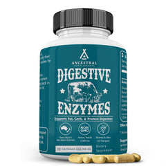Ancestral Supplements frente del envase mostrando 90 cápsulas para digestión