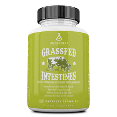Ancestral Supplements empaque frontal mostrando cápsulas y beneficios nutritivos