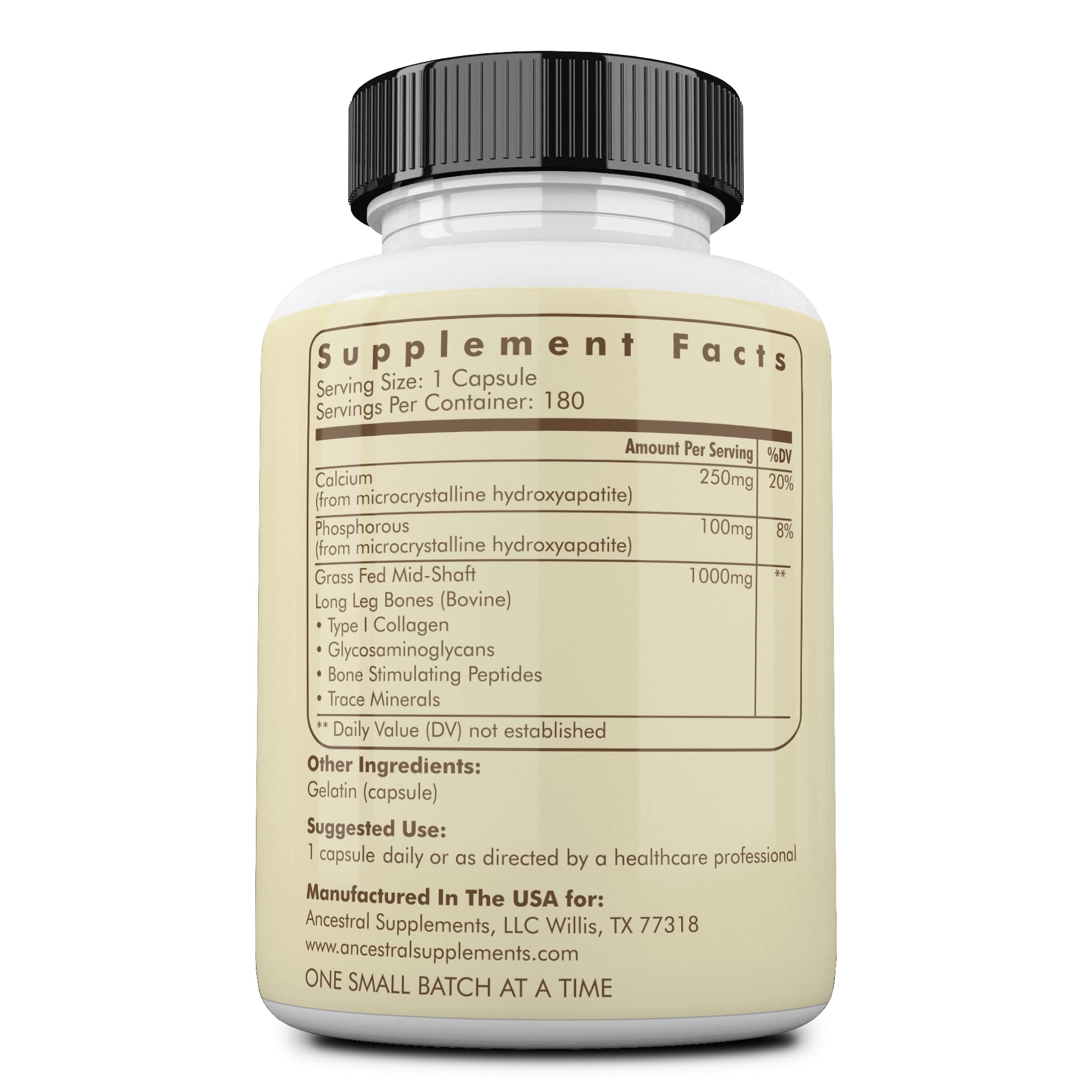 Ancestral Supplements polvo de hueso detalle que sugiere pureza y absorción