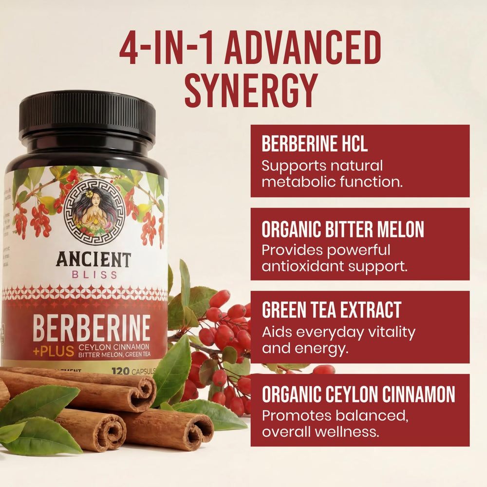Ancient Bliss etiqueta nutricional primer plano con dosificación legible