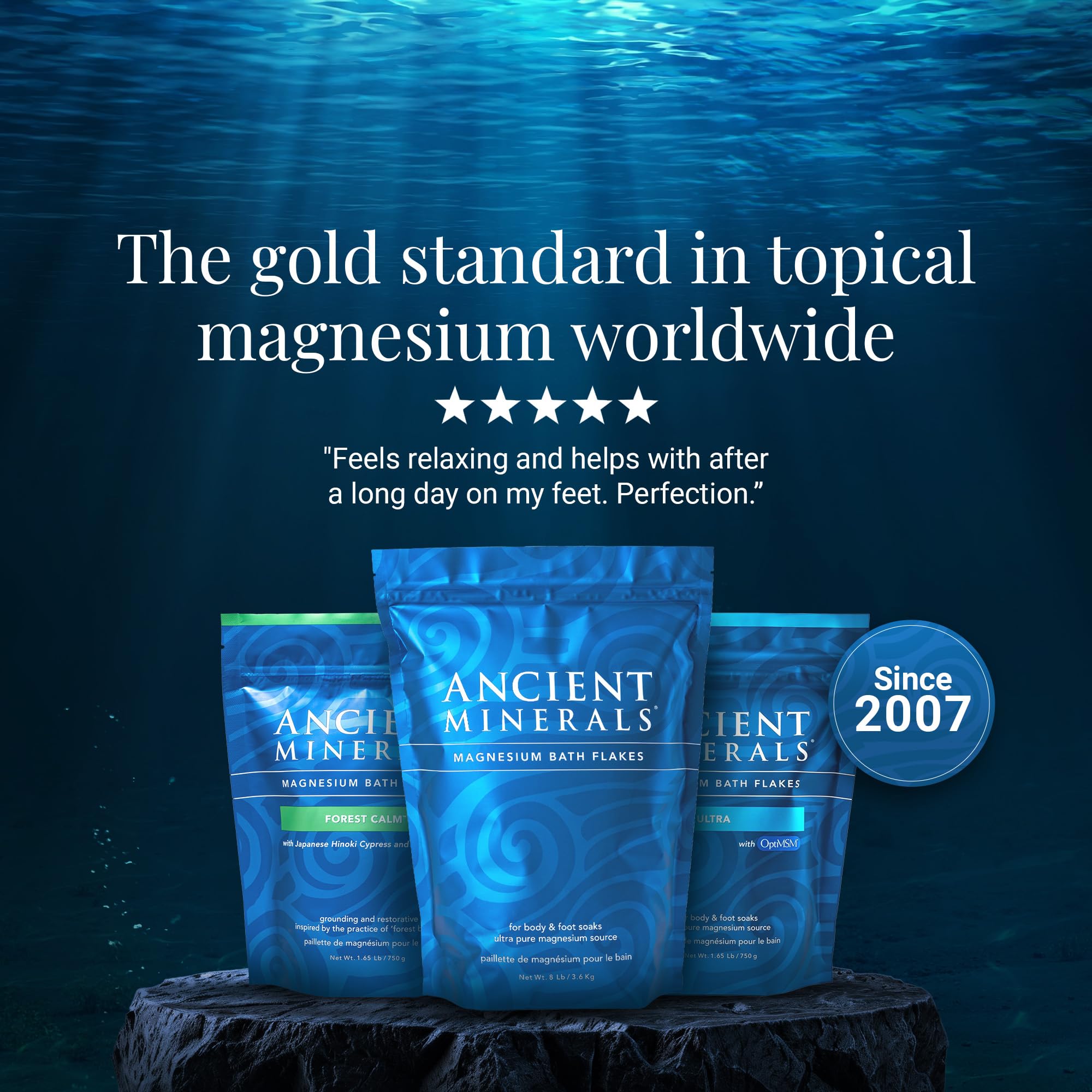 Ancient Minerals ambiente de baño relajante que transmite bienestar y calma