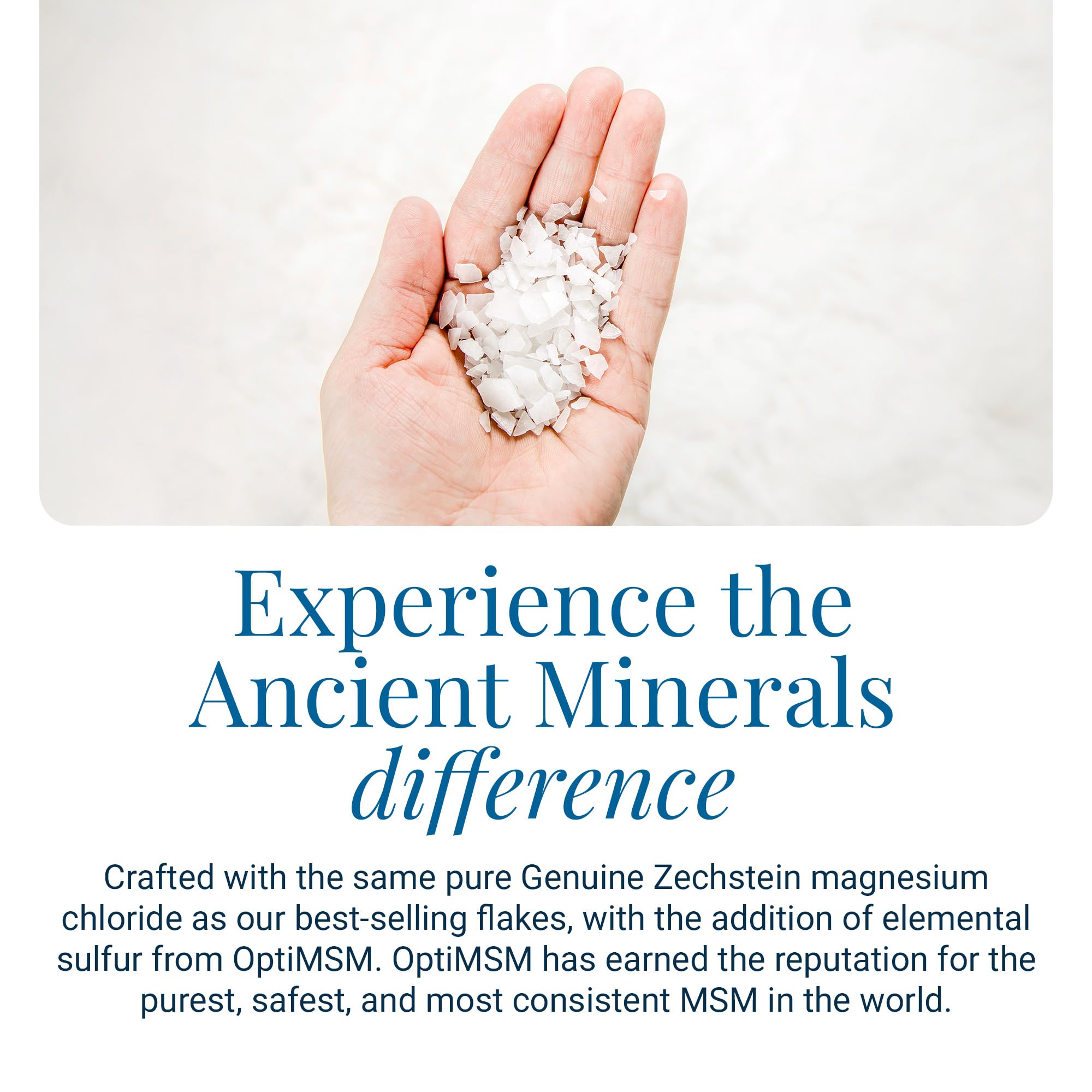 Ancient Minerals etiqueta con ingredientes y beneficios para lectura clara