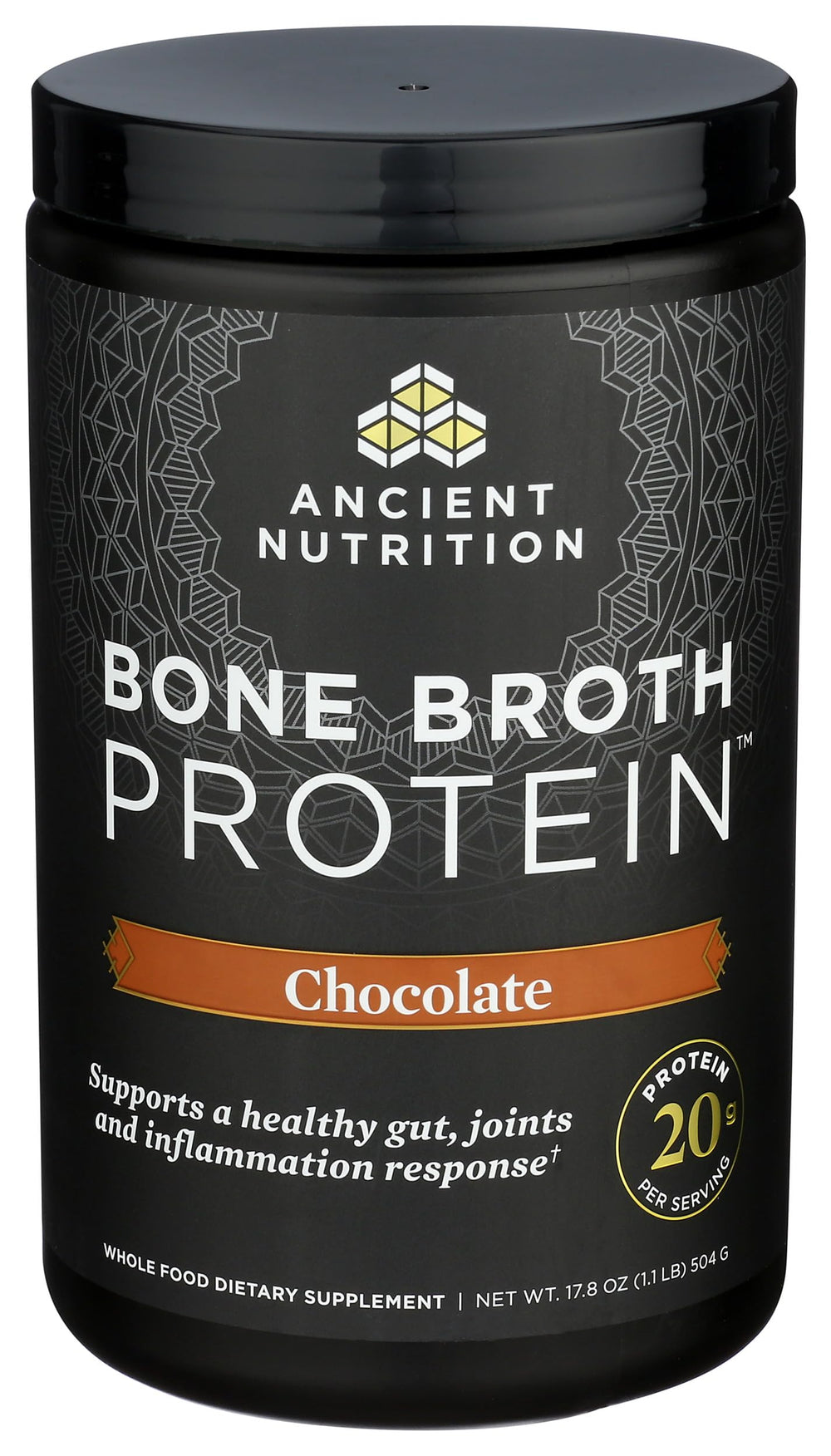 Ancient Nutrition batido chocolate servido, fuente cómoda de proteína