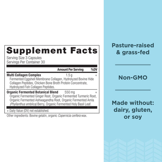 Ancient Nutrition primer plano de cápsulas destacando textura y pureza