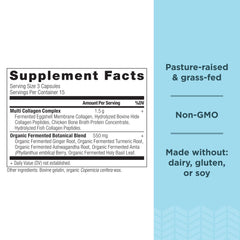Ancient Nutrition primer plano de cápsulas destacando textura y calidad