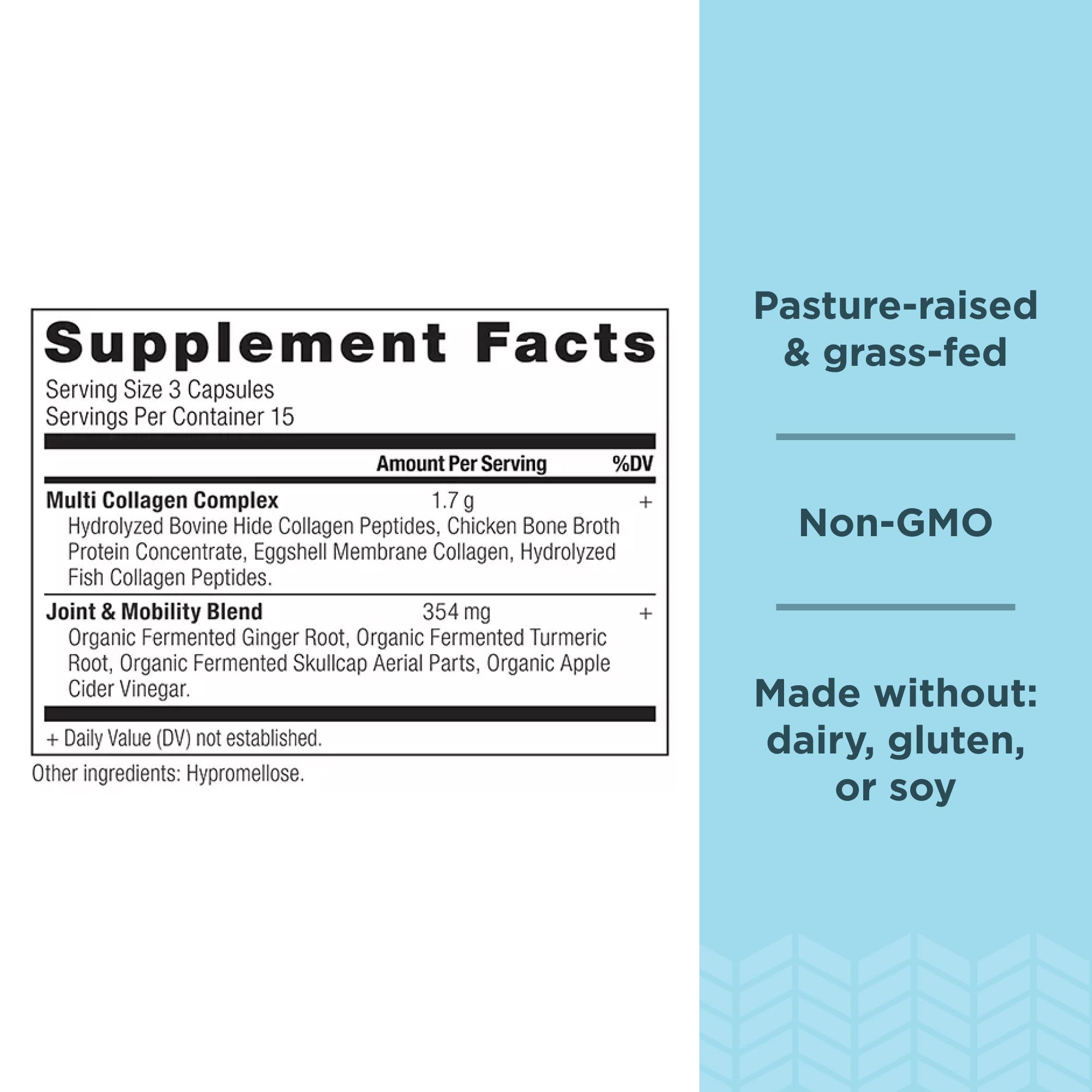 Ancient Nutrition primer plano de cápsulas con textura y aspecto fácil de tragar