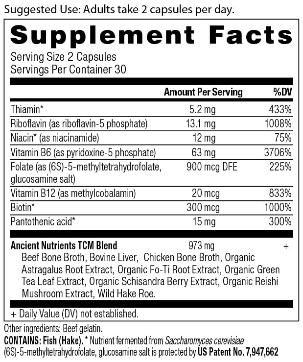 Ancient Nutrition cápsulas en primer plano textura y pureza