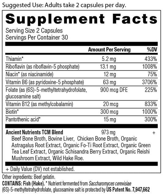 Ancient Nutrition cápsulas en primer plano textura y pureza