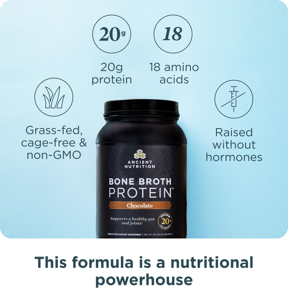 Ancient Nutrition cucharada de polvo lista para medir porción exacta
