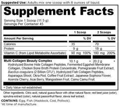 Ancient Nutrition cucharada con polvo mostrando textura fina y fácil disolución