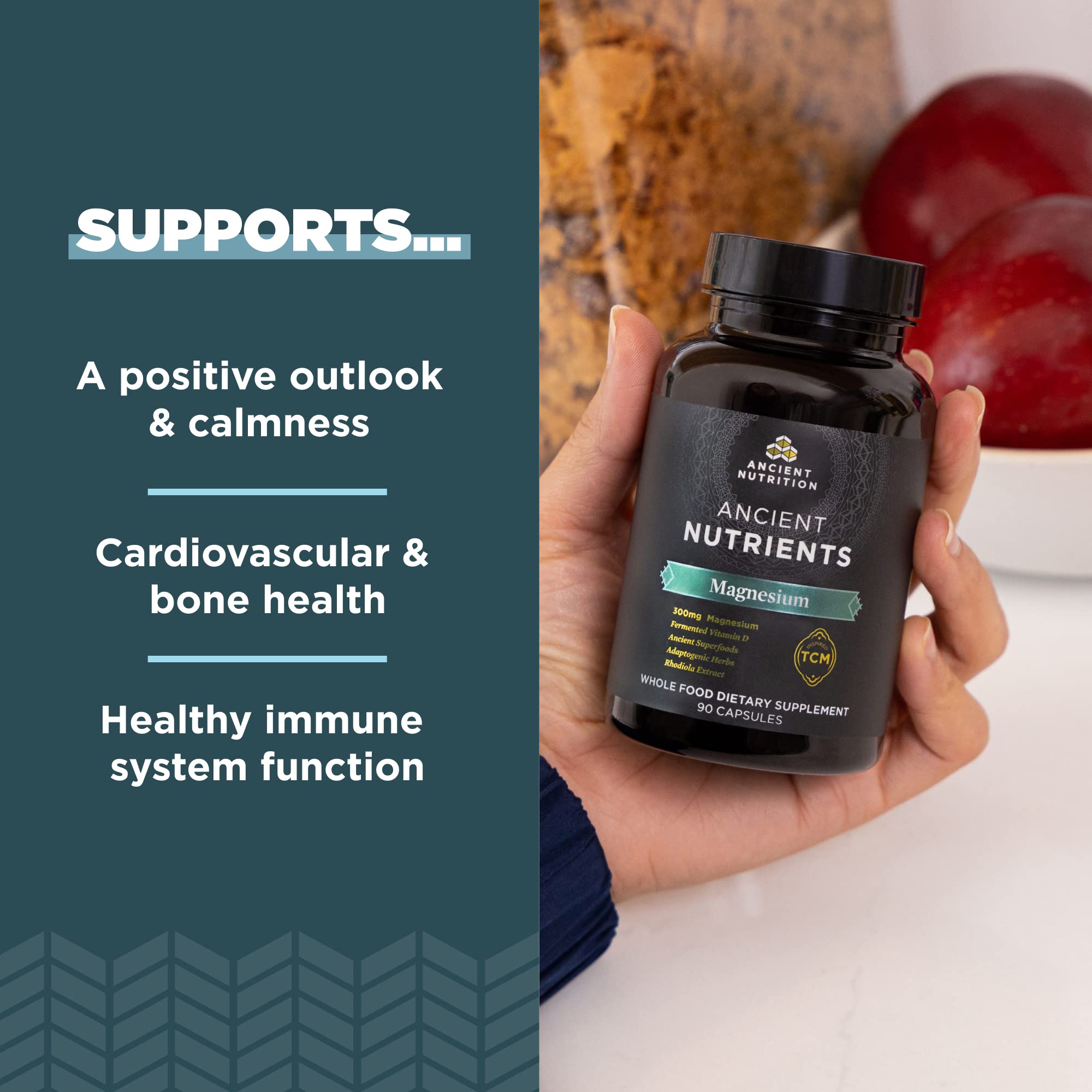 Ancient Nutrition detalle de ingredientes naturales que aporta nutrientes densos