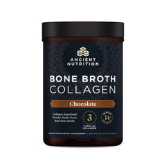 Ancient Nutrition envase frontal mostrando etiqueta y beneficio de colágeno