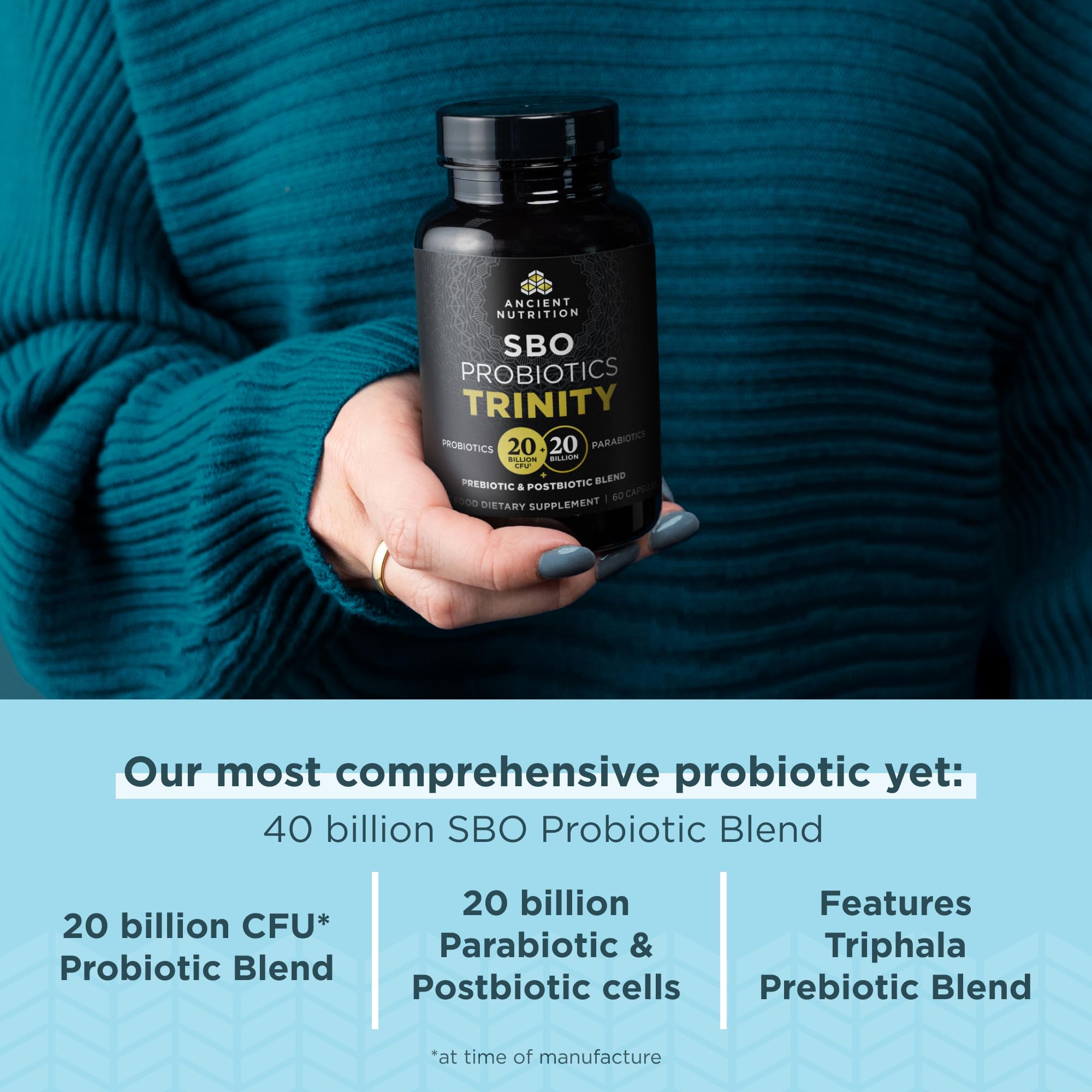 Ancient Nutrition etiqueta con lista de ingredientes y transparencia