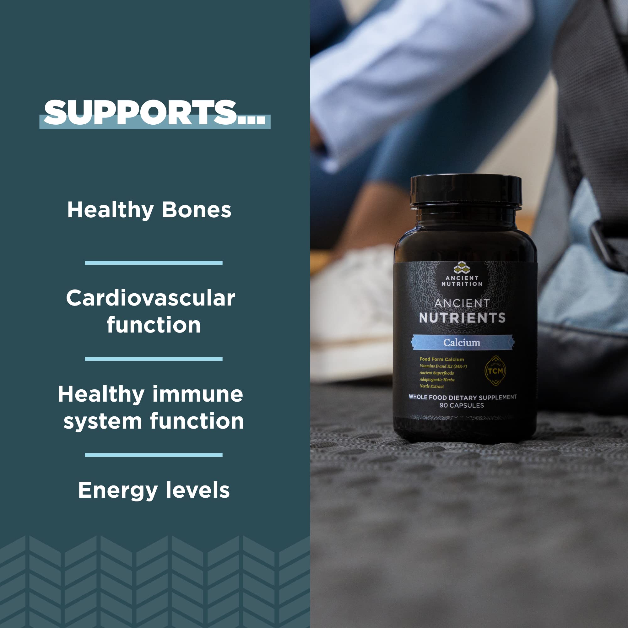 Ancient Nutrition etiqueta con lista de ingredientes clave y transparencia