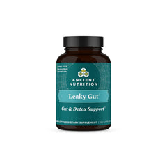 Ancient Nutrition frasco frontal que muestra el suplemento y beneficio digestivo