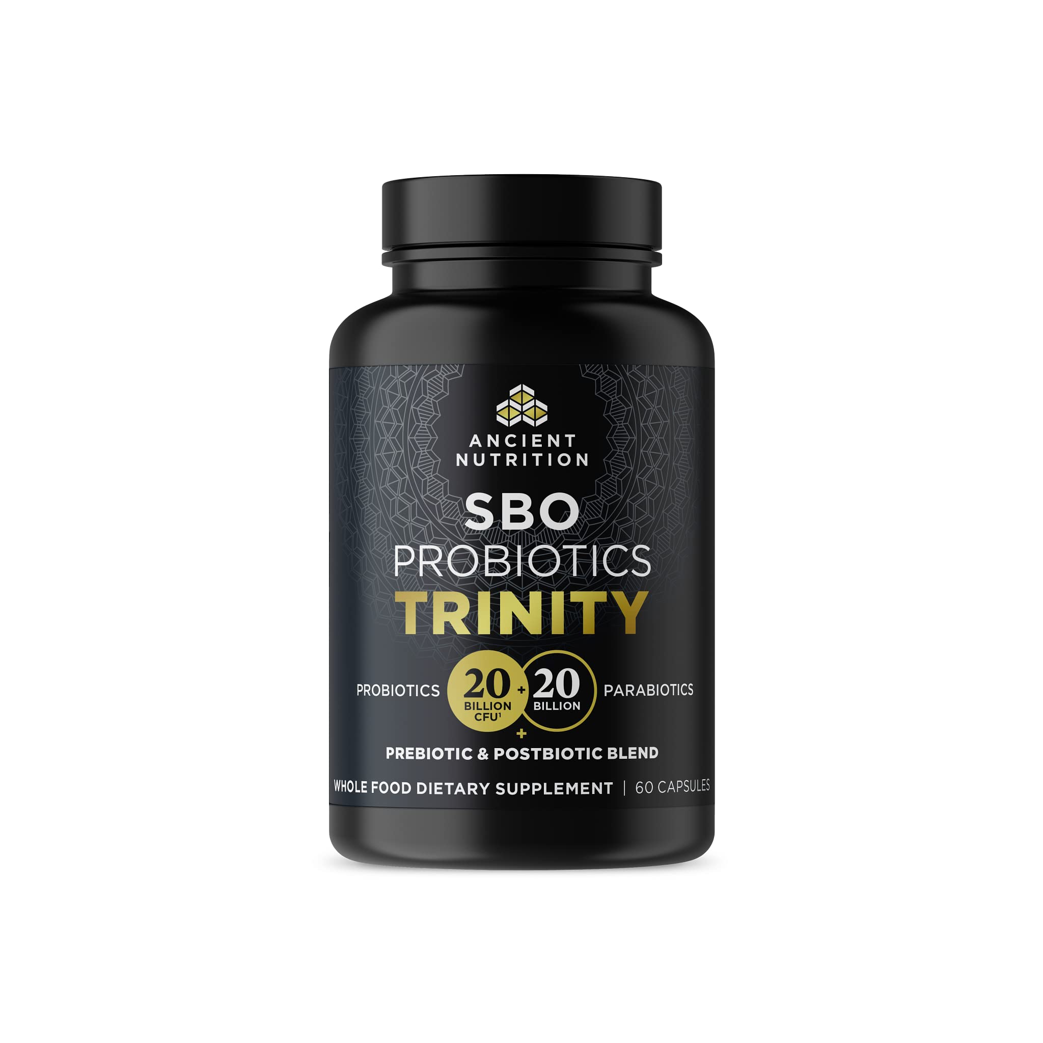 Ancient Nutrition frasco frontal mostrando el envase y beneficio digestivo