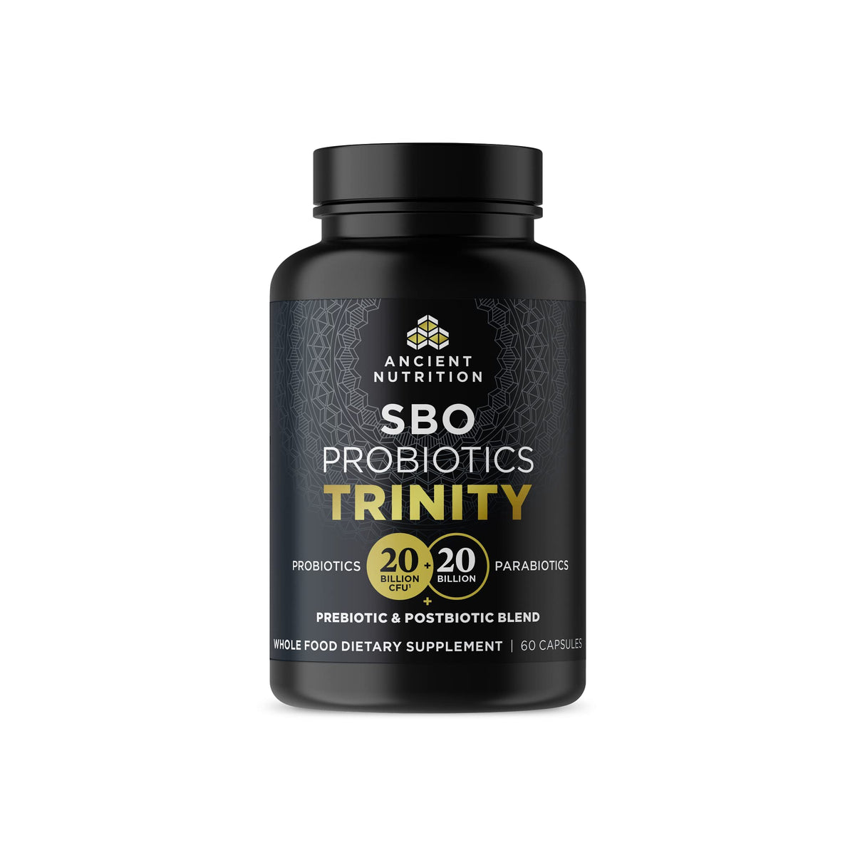 Ancient Nutrition frasco frontal mostrando el envase y beneficio digestivo