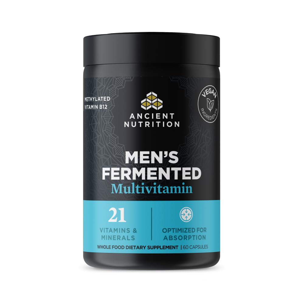 Ancient Nutrition frente del empaque mostrando multivitamínico, beneficio: apoyo integral