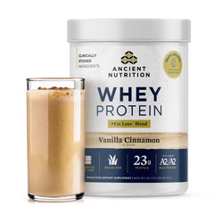 Ancient Nutrition envase frontal del producto mostrando sabor y diseño